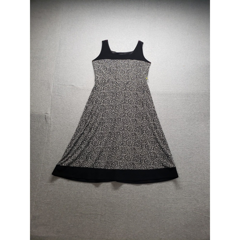 Perceptions Women A Line Dresses 10P Black White‎ Square Neck Sleeveless Casual